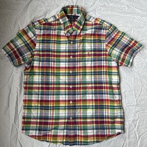Ralph Lauren Shirt Mens Medium Multicolor Plaid RL Untucked Fit Button-Down Pony